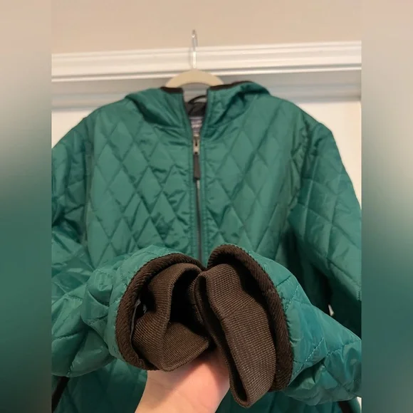 Topman Green Quilted Hooded Jacket XL Men’s Lightweight Zip Up Coat | Comfy Cozy - Picture 4 of 9